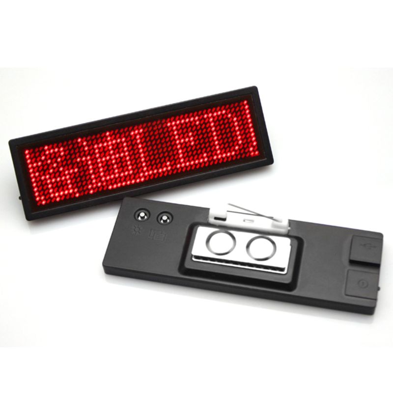 LED Mini Digital Name Message Tag Badge Sign Business Card Screen PXPE