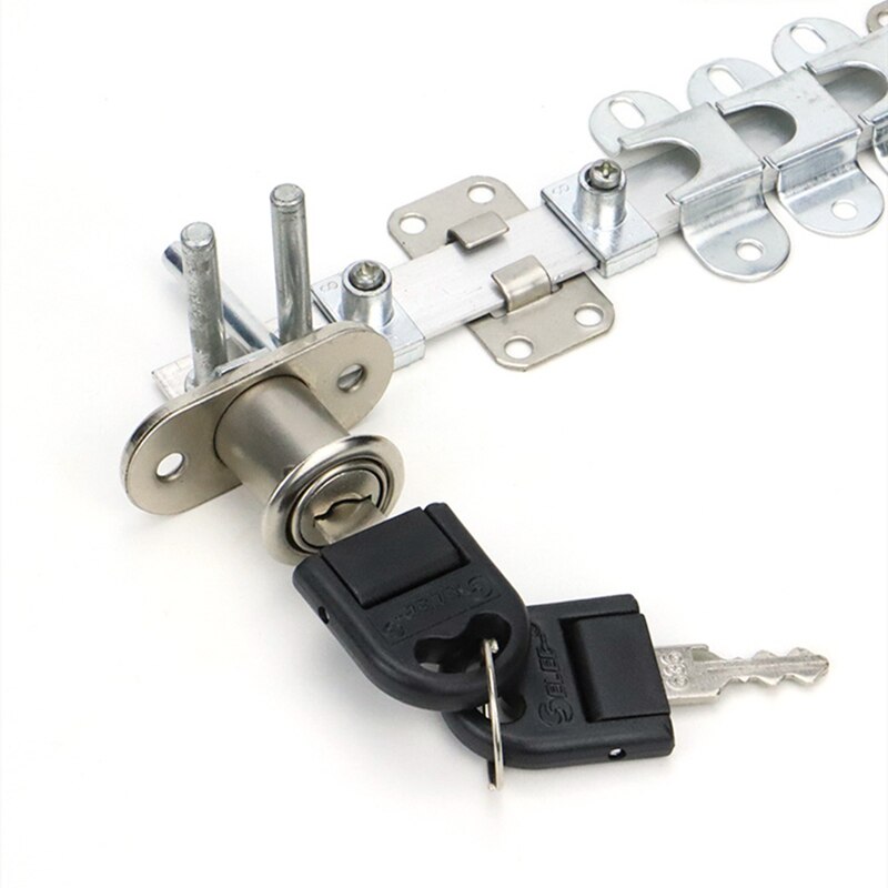 Drawer Push Lock Sliding Door Showcase Cupboard Cabinet Locks Window Security Chain Furniture Hardware With 2 Keys