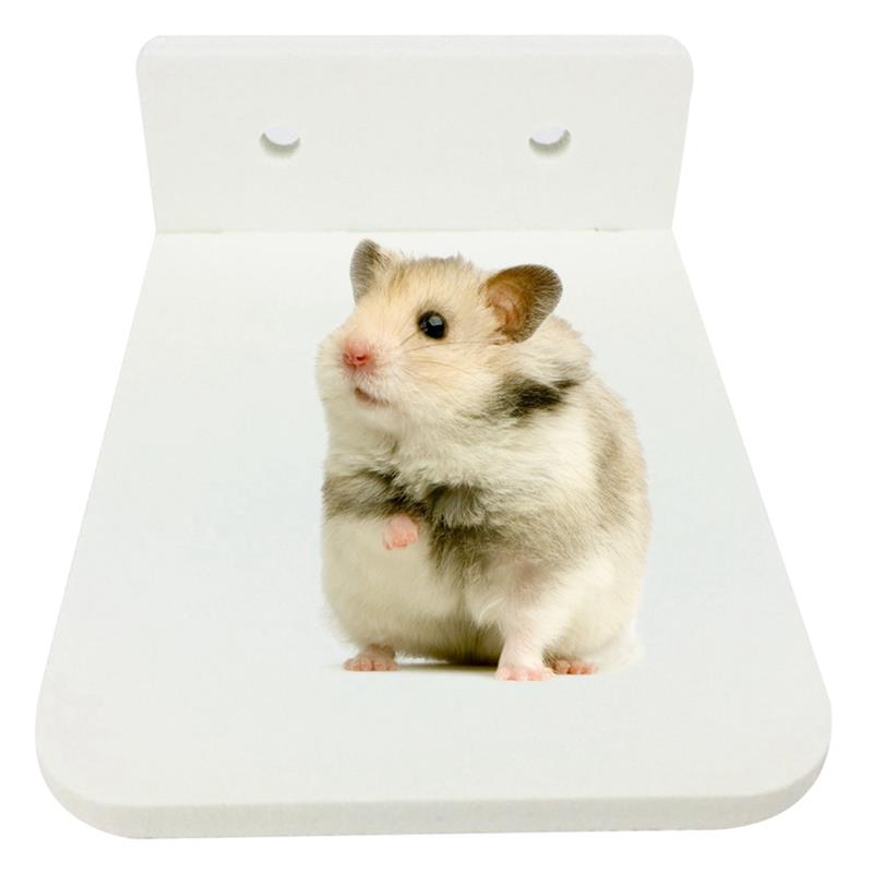 Plataforma de juegos de hámster de plástico, juguete para hacer ejercicio, soporte de madera para loros, suministros para mascotas pequeñas, 1 unidad: White
