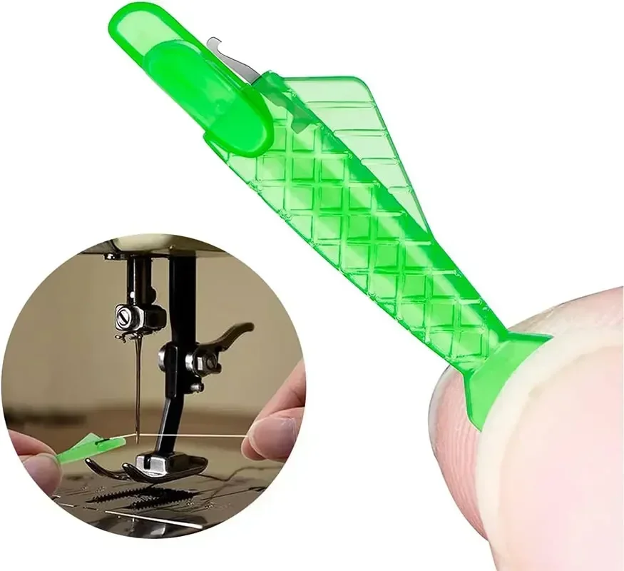 Mini Automatic Needle Threader With Hook Plastic Needle Sewing Machine Insertion Elderly Quick Changer Craft Accessories