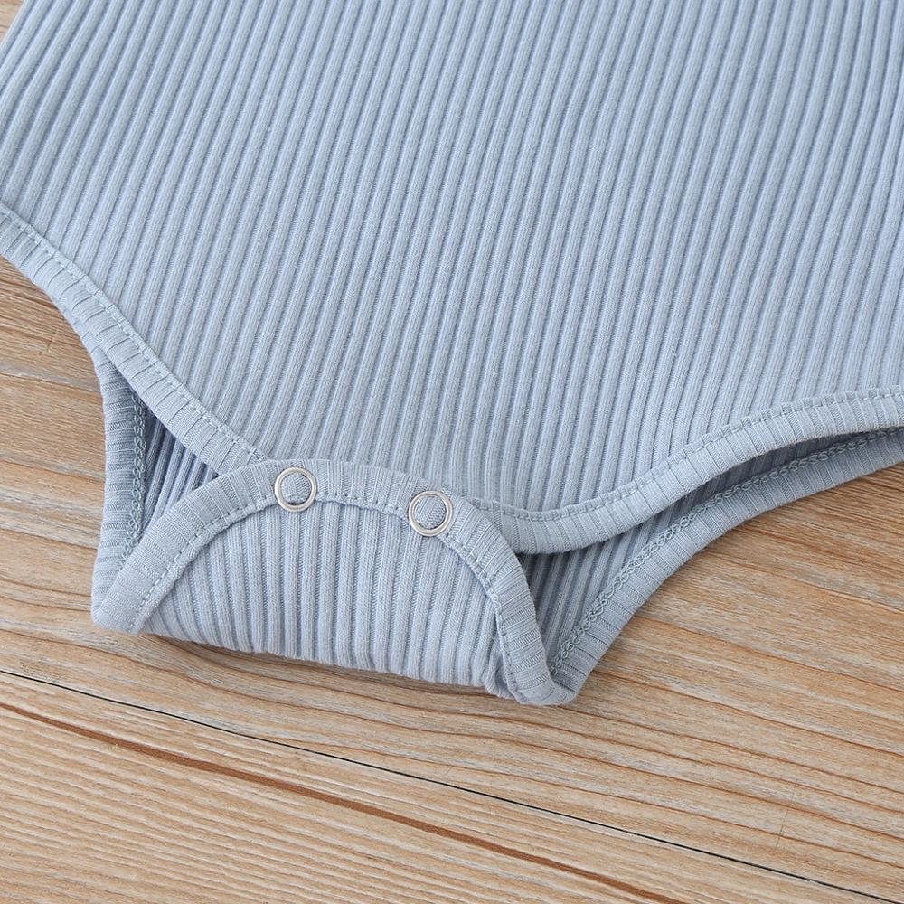 2022Children Summer Clothing Newborn Baby Boy Girl Knit Solid Ribbed Bodysuit Jumpsuit Cotton Outfits Sleeveless Sunsuit 0-24M25