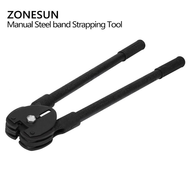 ZONESUN 20mm Manuelle Stahl Umreifung Maschine Handbuch Sealless Kombination Werkzeug Stahl Gürtel Verpackung Maschine für Stahl Riemen Streifenbildung