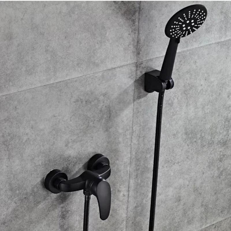 black Wall mounted bathtub faucet waterfall brass chrome finish bath shower mixer Bath Faucet Tap With Hand Shower Head Set: 1