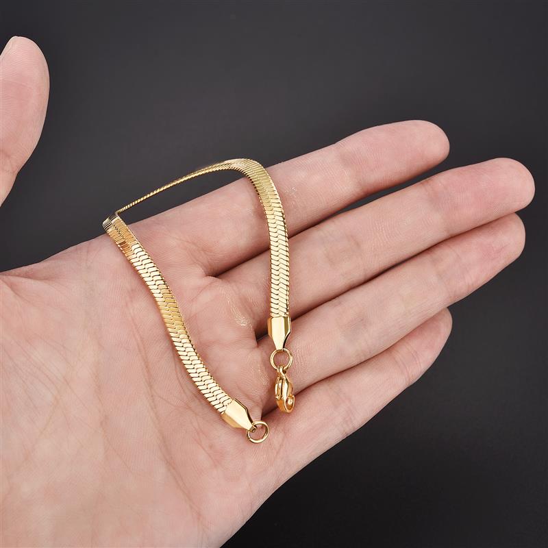 3/4/5 MM Rvs Snake Chain Armband Voor Vrouwen Mannen Klassieke Goud Kleur Charm Armbanden Sieraden
