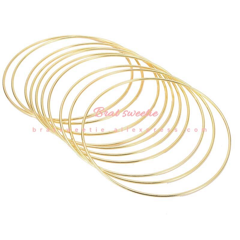 15-35cm oro hierro Metal anillo guirnalda decoración de la boda Baby Shower Floral guirnalda flores para novia aro decoración del hogar