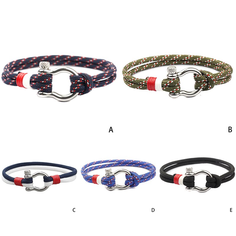 Bracelet enroulé en corde pour hommes et femmes, 1 pièce, nautique Marine, survie, d'amitié pour garçons