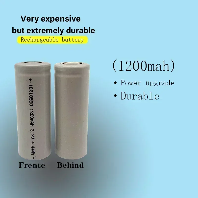 18500 rechargeable lithium-ion battery 3.7V 1200mAh, suitable for strong light flashlight anti light special lithium battery