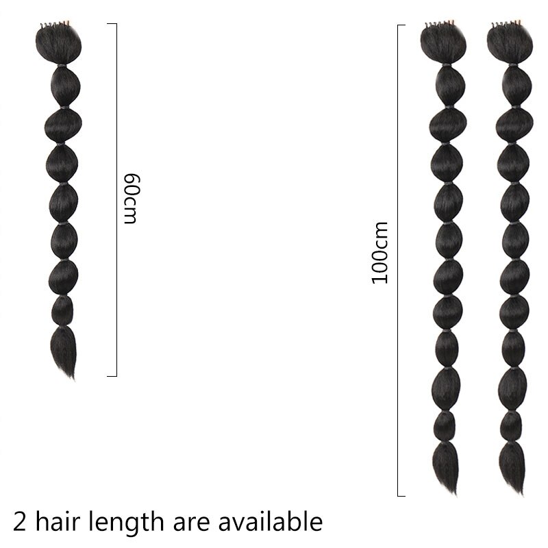 Synthetic long double bubble braids hair extensions bubble ponytail claw clip on hair Natural Black hair for Women MUMUPI