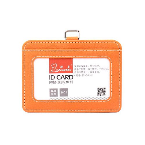 mode ID Houders Bank Credit Card Holder Unisex PU Lederen card case business Werken Id Badge covers zonder lanyard: cross orange
