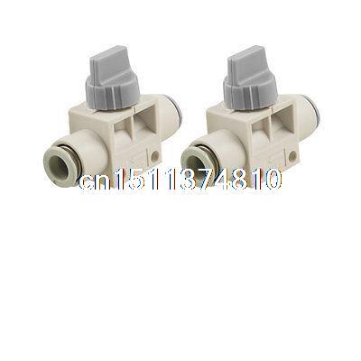5 Pcs 8mm Dia Push in Fitting Pneumatic Connector Hand Valves