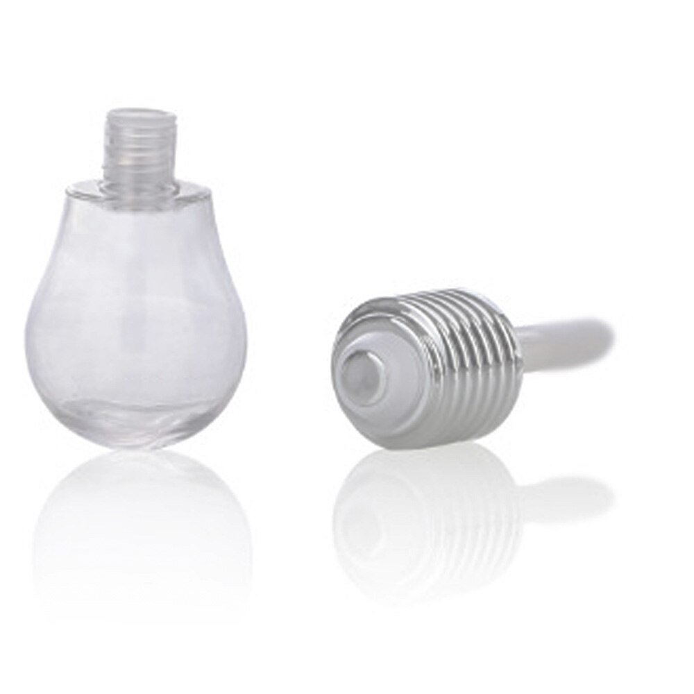 Forma de bombilla de luz 1/5 Uds., tubo vacío de brillo de labios, Mini botella rellenable de bálsamo labial, botellas vacías de plástico con goma: 1pc silver