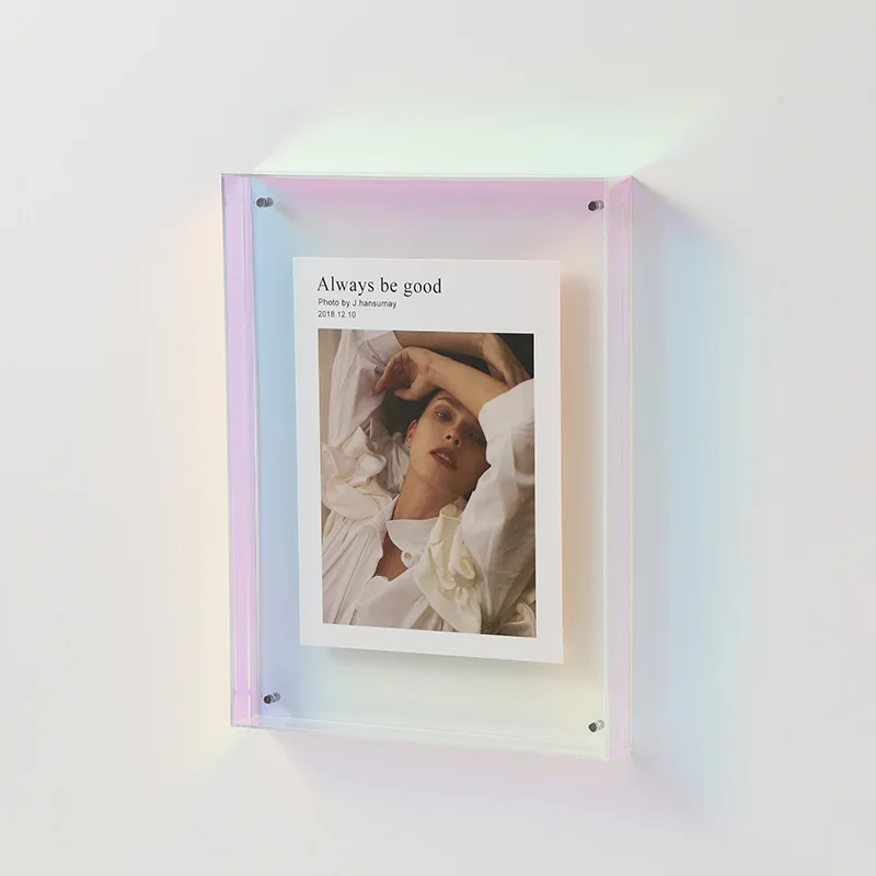 Ins Acryl Fotolijst Transparant Fotolijst voor Home Decor DIY Poster Schilderij Houder Familie Fotodisplay porta retrato: 8 inch / YELLOW