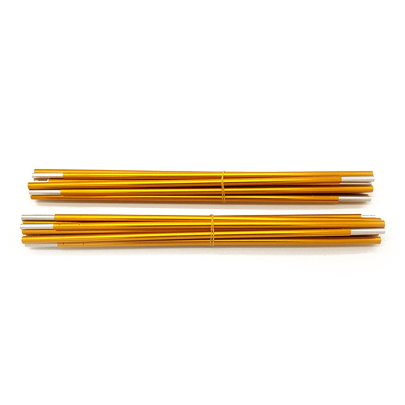 2-Pack 11-Section Aluminum Alloy Camping Tent Poles – 3.6m Strong Support Rods For Hiking, Backpacking & Travel (Golden)