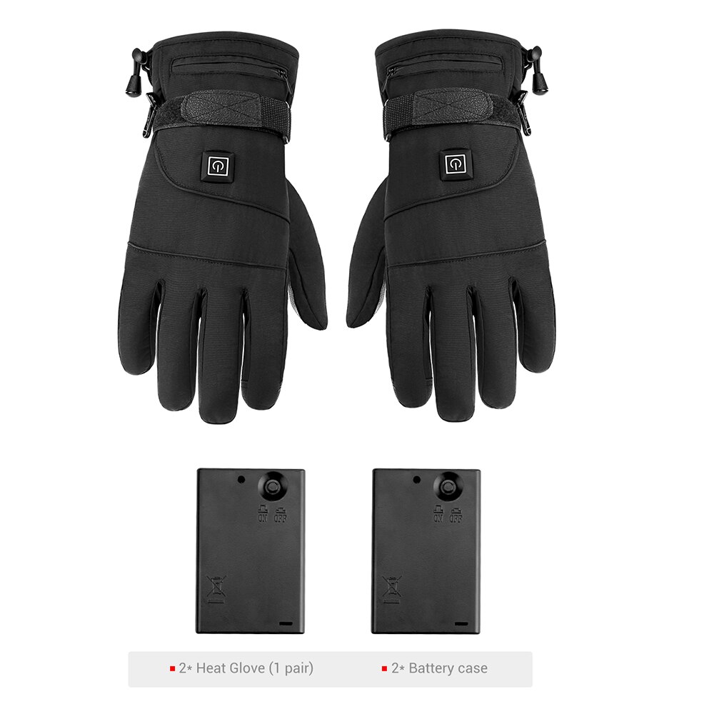 Waterdichte motorhandschoenen, verwarmde handschoenen, usb handwarmer, elektrische, op batterijen werkende, thermische verwarmde handschoenen: A1 zonder batterij