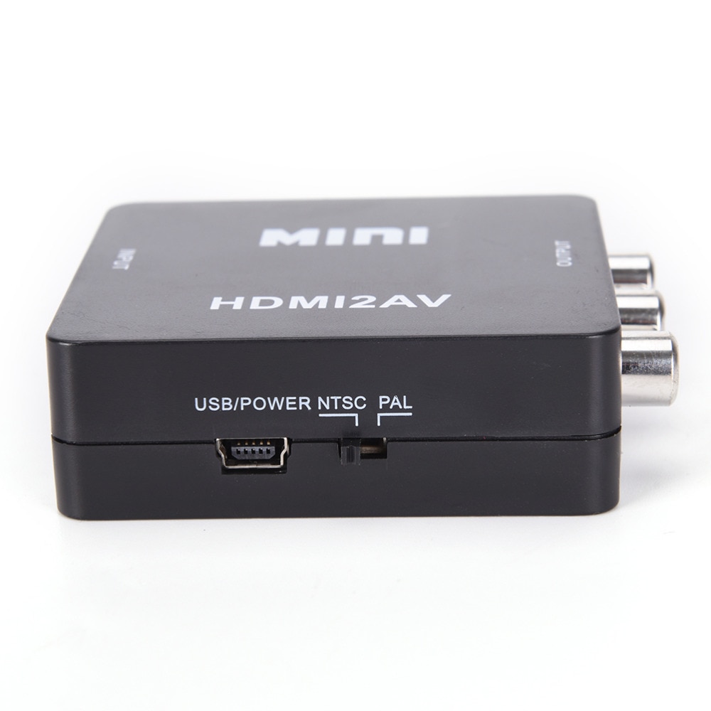 Hdmi-Compatibel Av Scaler Adapter Hd Video Composiet Converter Box Rca Av/Cvsb L/R Video 1080P Mini HDMI2AV Ondersteuning Ntsc Pal