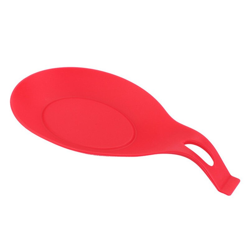 Accessoires de cuisine multi-usages cuillère repose-cuillère en Silicone de alimentaire Anti-brûlure cuillère mettre tapis, ustensiles de cuisine BBQ pique-nique 1 pièce: Rouge