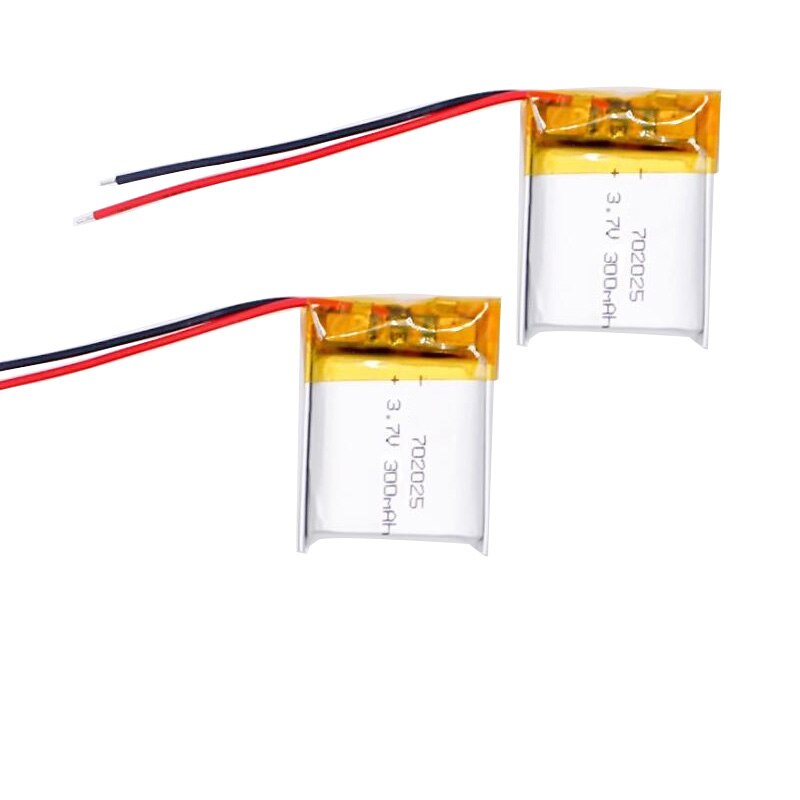 3.7v 300 mah 702025 li- polymer genopladeligt batteri til  mp3 bluetooth headset højttaler videooptager trådløse mus li-ion celler