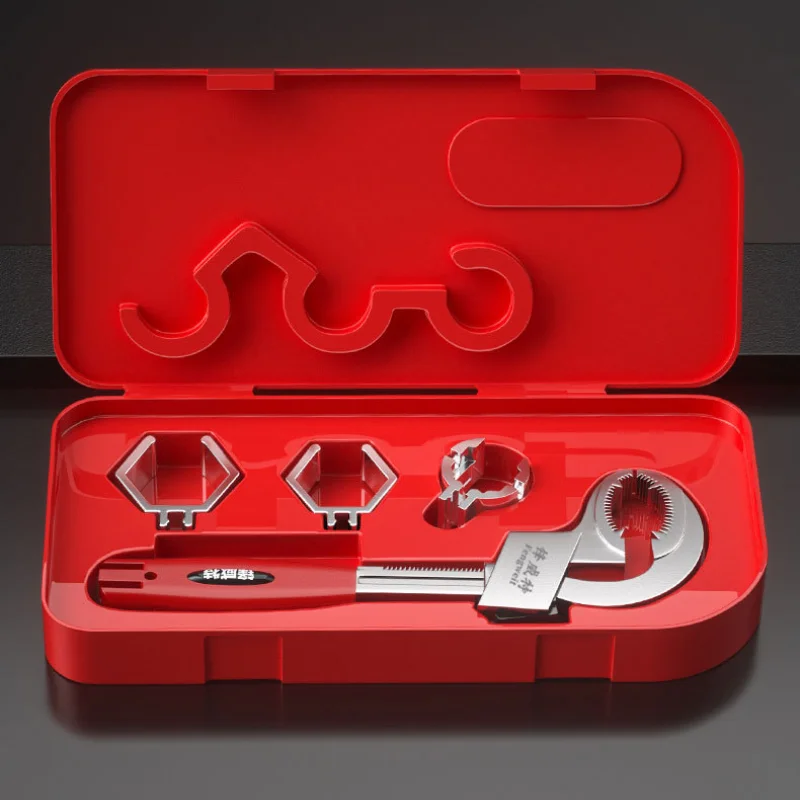 Clé universelle réglable à Double extrémité 4 en 1, clé de robinet multifonctionnelle pour salle de bain et plus encore: Black