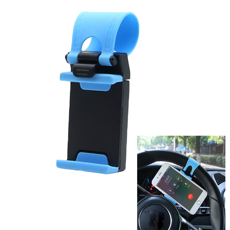 Verstelbare Handsfree Auto Stuurwiel Telefoon Mount Socket Clip Houder Tot 5.5 Inch Voor Iphone Samsung Navigatie houder