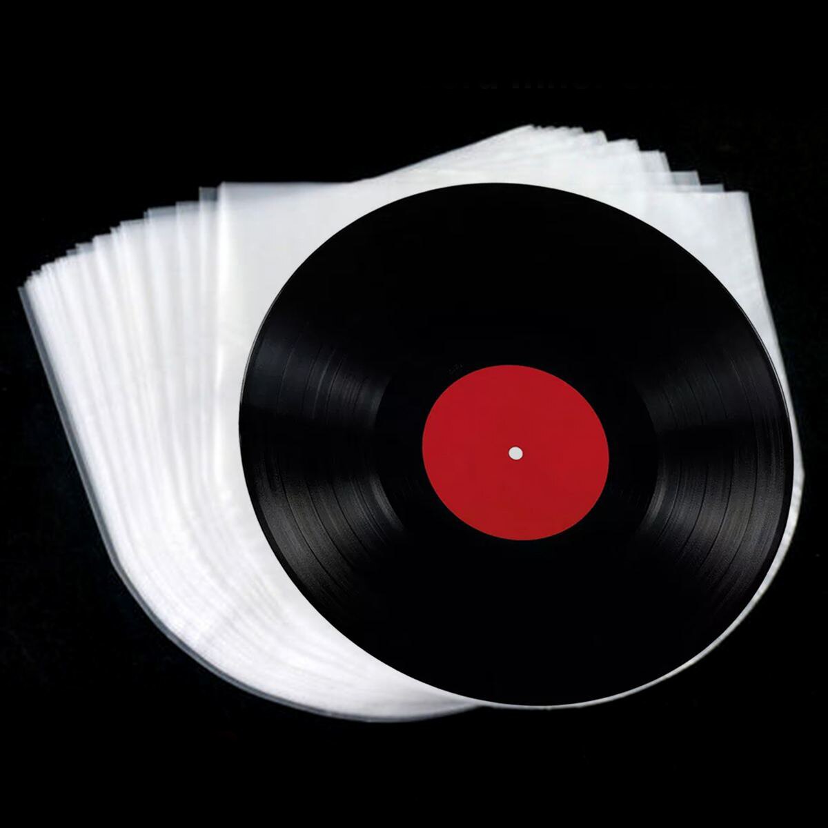 Protector de discos de vinilo de 12 pulgadas LP, bolsas de plástico para discos antiestáticos, funda transparente interior exterior de plástico, contenedor de 100 piezas: Default Title