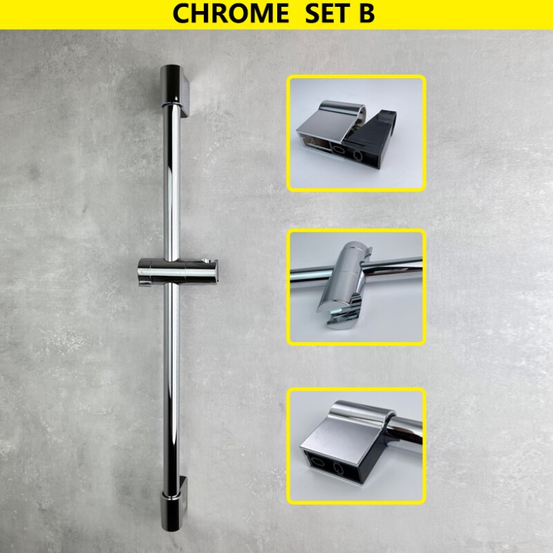 Shower Bar Angel Height Adjustable Sliding Hand Shower Bar Chrome Matt Black Stainless Steel 64cm Bathroom Fixtures: Orange