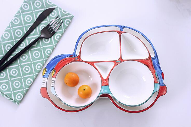 Assiette en céramique créative en forme de voiture, meilleure , vaisselle pour enfants, fruits secs sains, assiette à Dessert, bons pour enfants, 1215