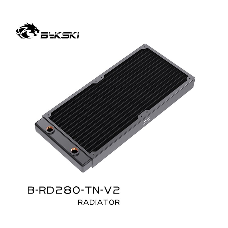 Bykski 28mm tyk kobber + messing 280mm computer vandudledning væske varmeveksler metal radiator til 140mm blæsere  g1/4 ''