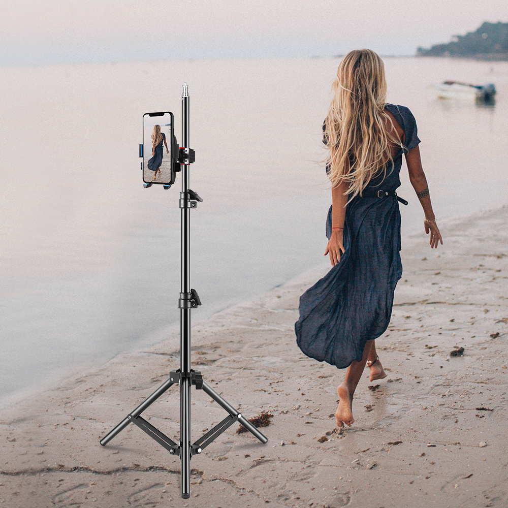 Stativ für iPhone praktisch Stativ mit Telefon Halfter und Fernauslöser Kompatibel mit iPhone/Android Perfekte für Selfie Video