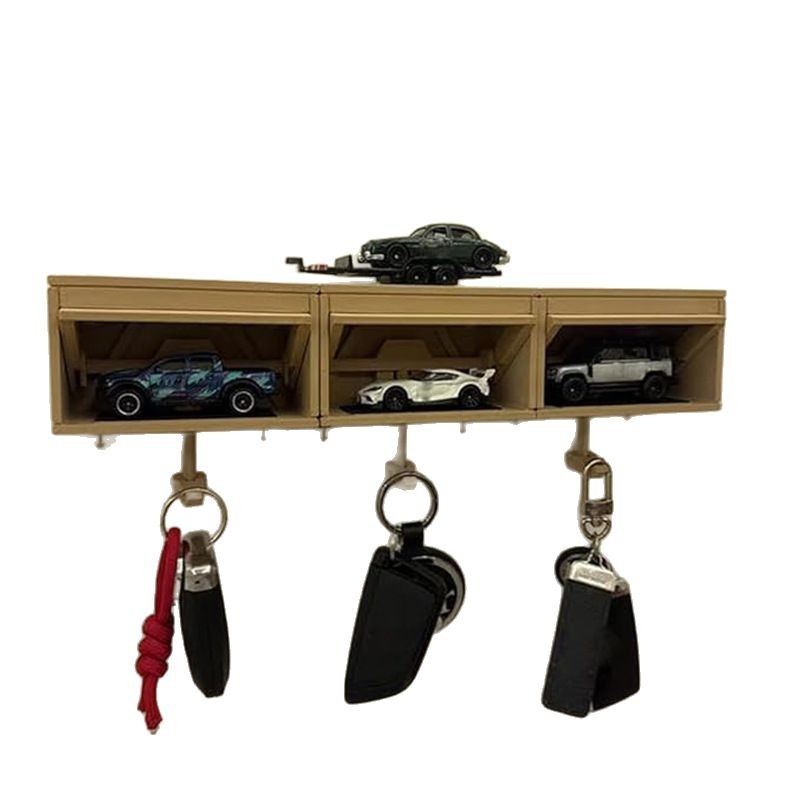 Schlüsselhalter für sterben Zauberstab, platzsparendes Schlüsselregal aus Holz, für Auto, Garage, Kleidung, Organizer, Haken mit Öffnungstür für Flur