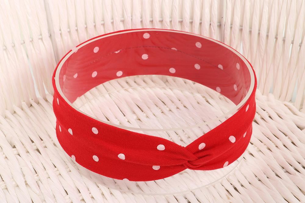 Diadema cruzada con estampado de lunares para bebé, gorros para bebé, Material elástico de algodón de 9 colores, muy cómodo para mantener el calor, primavera y otoño: 6