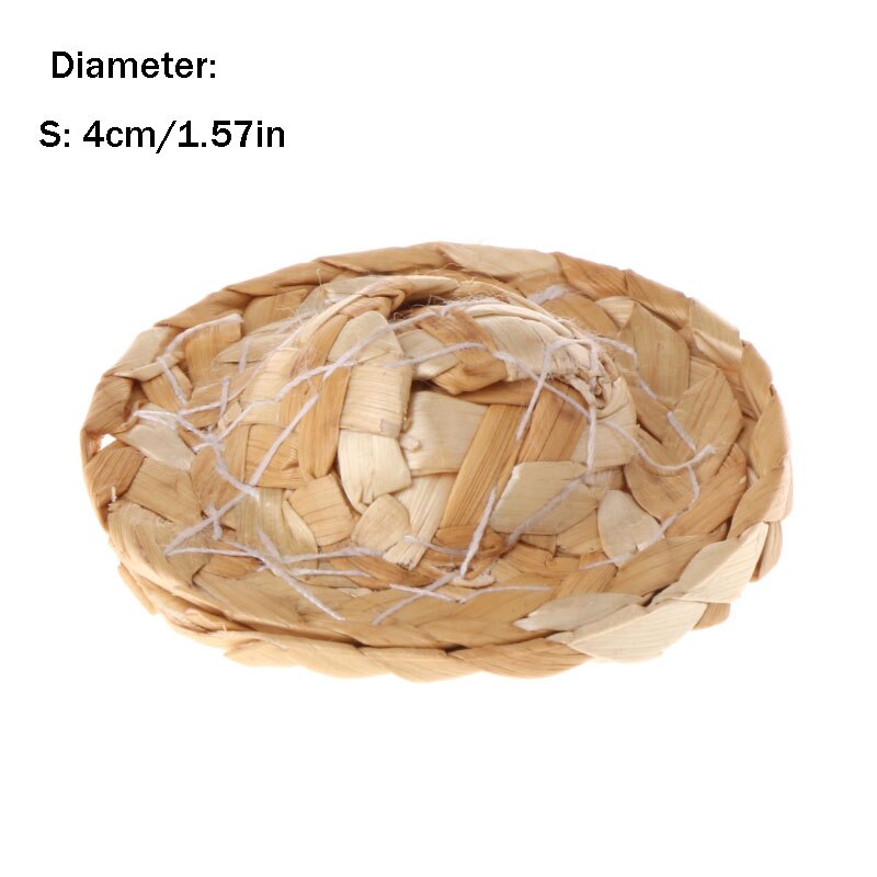 1PC Handmade Straw Woven Hat Adjustable For Parrot Birds Accessories Fashionable: S 4cm