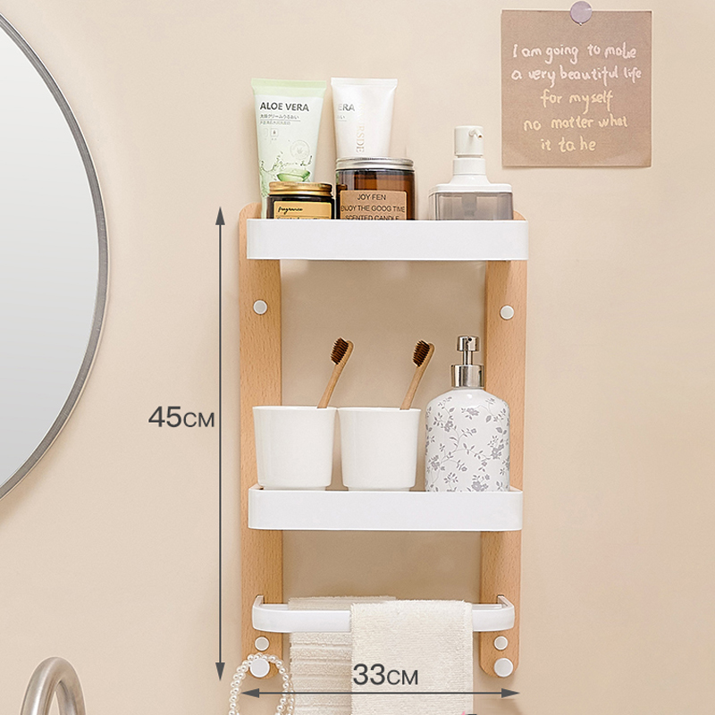 Estantes cuadrados, estante de almacenamiento de artículos de baño, estante de almacenamiento de cocina montado en la pared individual/doble, accesorios de baño de madera/aluminio: Negro