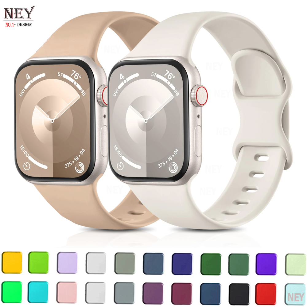 Siliconen band voor Apple Watch Band 44 mm 40 mm 45 mm 41 mm 42-38 mm sportpols iwatch serie 8 7 se 3 4 5 6 9 ultra 2 49 mm