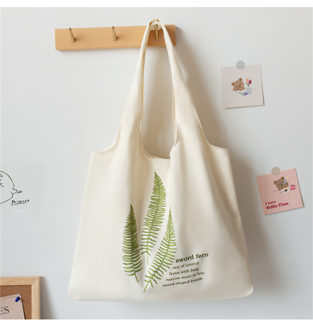Borsa a tracolla pieghevole riutilizzabile ecologica per borse da Shopping in tela bianca: C