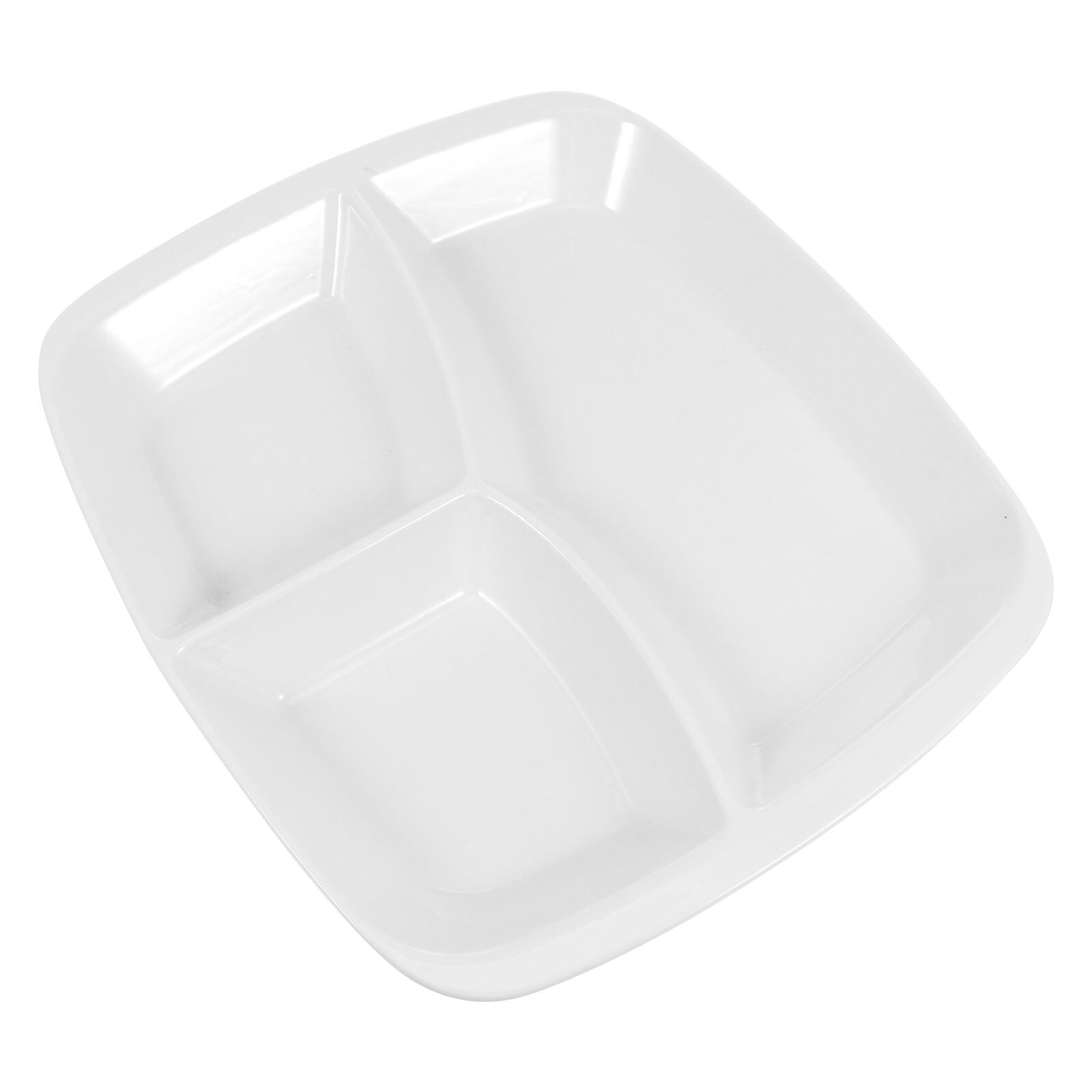 1Pc Ceramic Breakfast Plate Three-grid Plates Quantitative Plate (White)