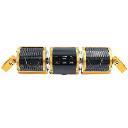 Motorfiets Speaker Waterdichte Motorfiets MP3 Bluetooth Fm Radio Stereo Speaker Audio Muziekspeler Motor Accessoires: Golden