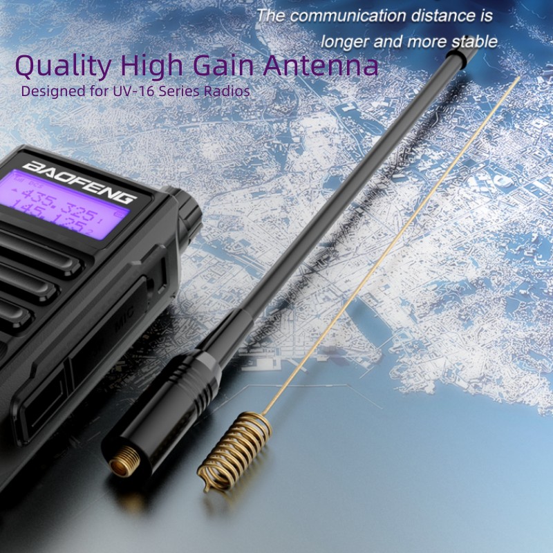UV-16 Pro Antenna UV-16 Plus Antenna ad alto guadagno Dual Band SMA-F flessibile 20CM accessori originali Baofeng UV-16 radio Pro Mate