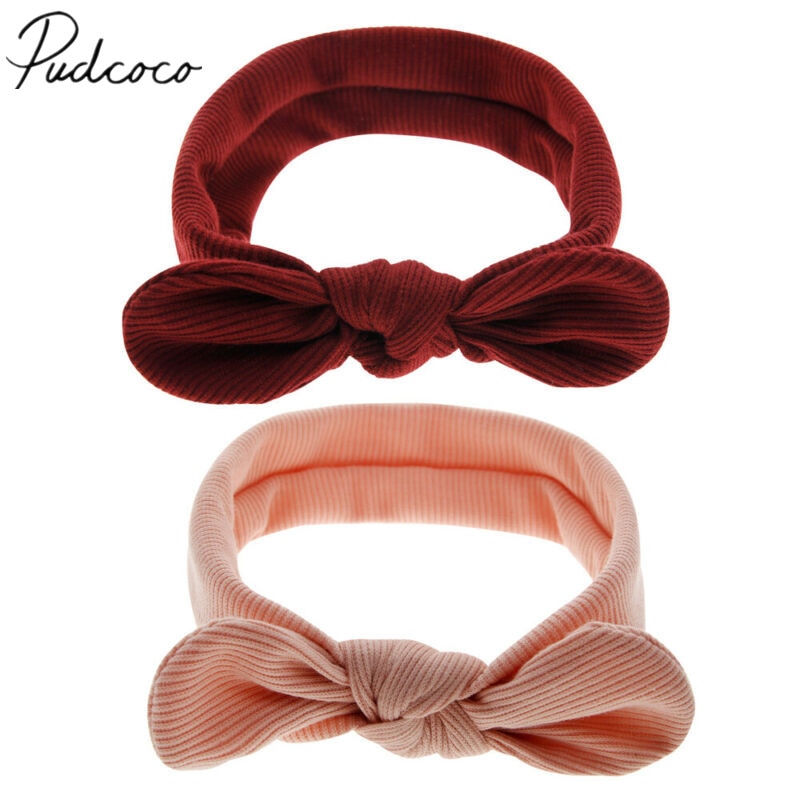 Baby Zubehör Headwear Niedlichen Baby Jungen Mädchen freundlicher Kleinkind Solide Rippen Hairband Stirnband strecken Turban Kaninchen Kopf wickeln