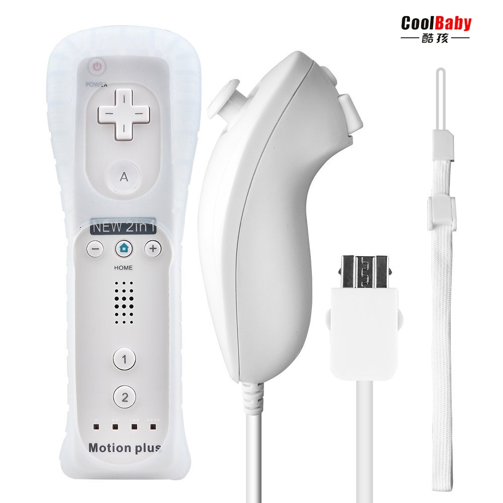 2 in 1 Wireless Controle Built In Motion Plus Remote Controller For Nintend Wii Bluetooth Remote for Wii Game Accessories