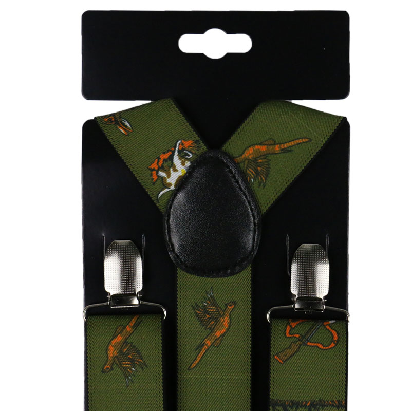 Winfox Vintage Vrouwen Mannen Verstelbare 3.5 cm Breed Zware Y-Back Jagers Dieren Bretels