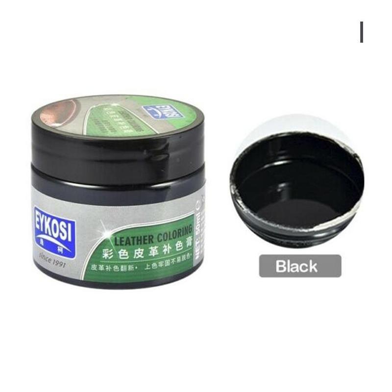 50ml auto leer vinyl reparatieset leer lakreiniger krassen reparatie leren bank jassen voor auto stoel scheuren gaten huis: Zwart