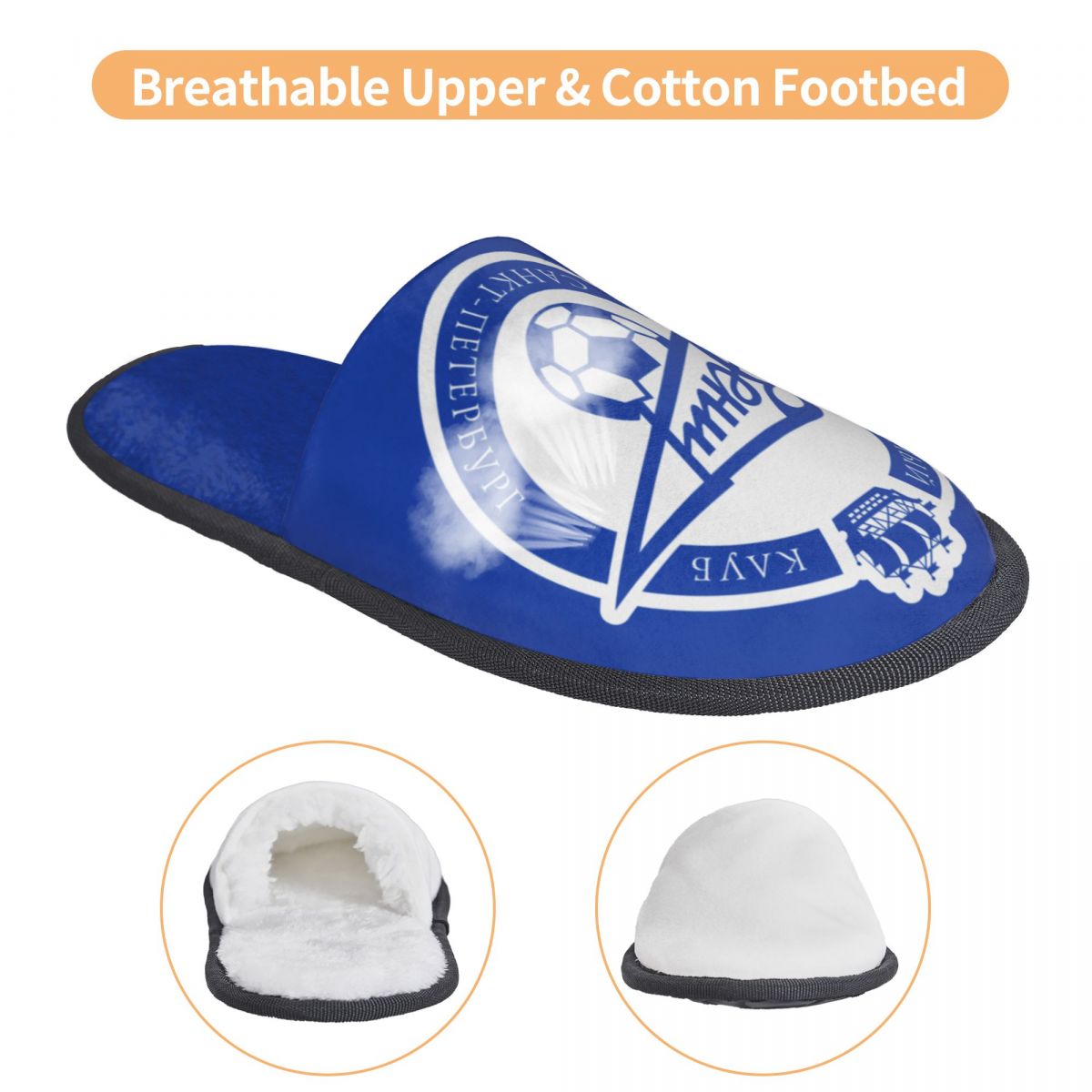 Zenit-zapatillas peludas de San Petersburgo FC para hombre y mujer, zapatillas cómodas de felpa peluda, zapatos cálidos antideslizantes para interiores