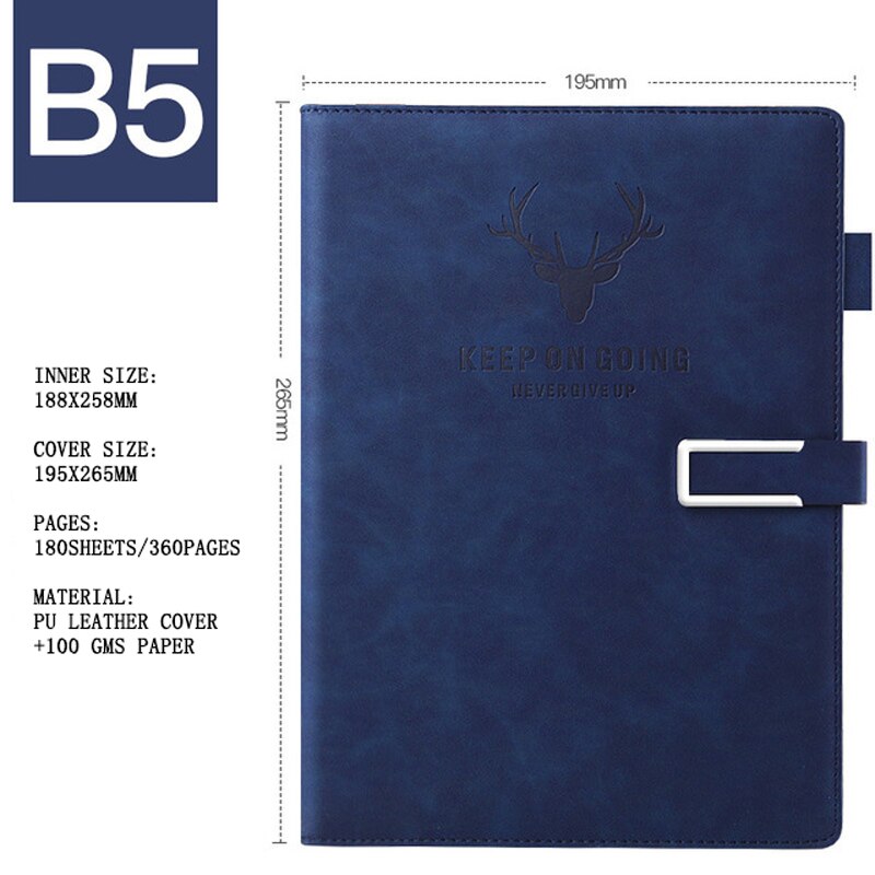 360 Pages Super Thick Wax Sense Leather B5 Journal Notebook Daily Business Office Work Notebooks Notepad Diary School Suppli: E