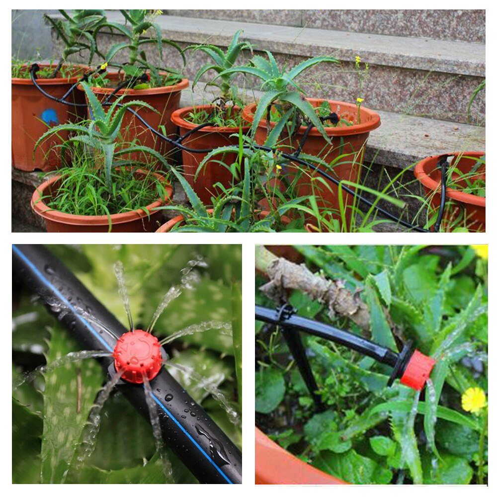 Micro Drip Irrigation System Garden Watering Hose Kit With Connectors Adjustable Drip
