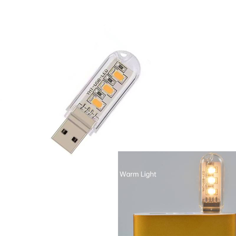 Usb Plug Lamp Computer Mobiele Power Opladen Usb Kleine Boek Lampen Led Oogbescherming Leeslamp Kleine Ronde Licht Nacht licht: 3led warm light