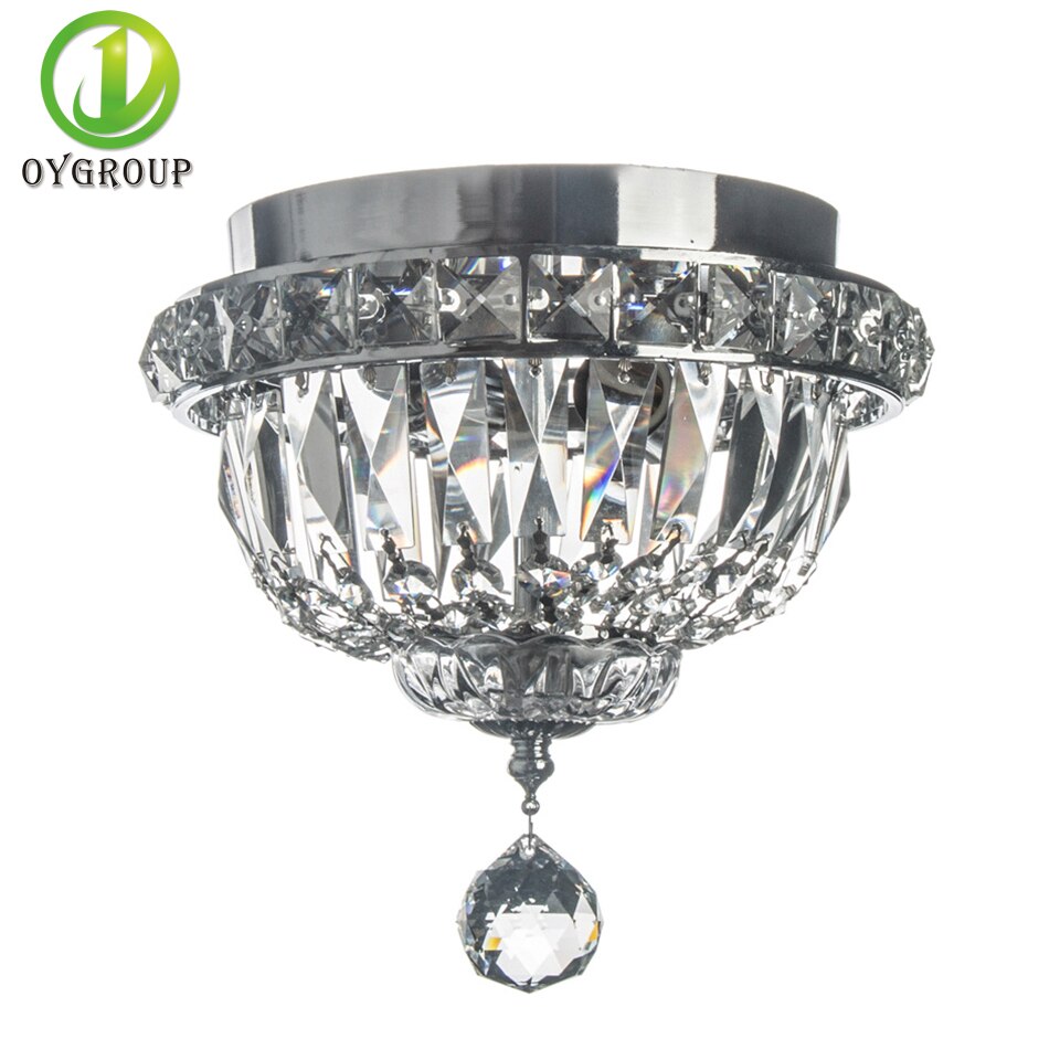 Crystal Moderne Zilveren Led Plafond Lamp Met Lampenkap Opbouw E14 Lamp Plafond Verlichting voor Woonkamer Slaapkamer