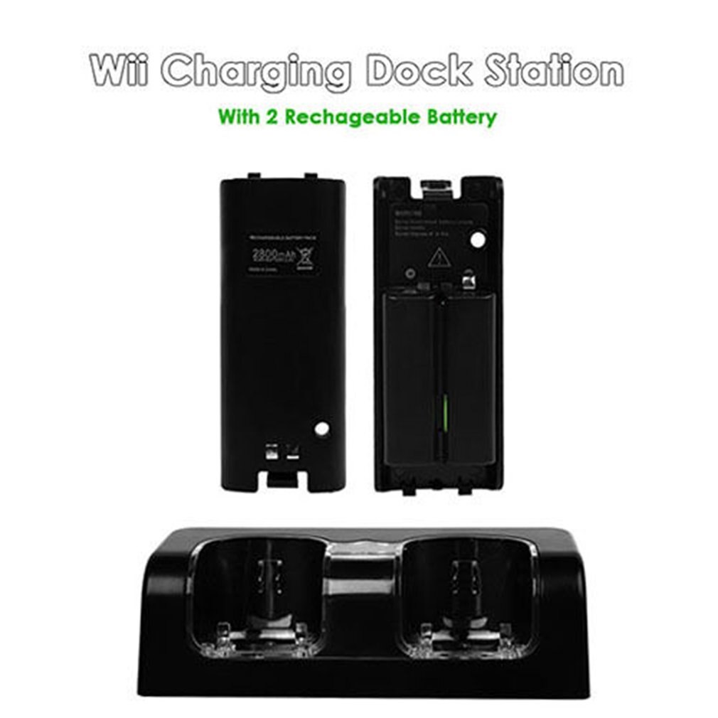 For Nintendo Wii Gamepad Battery Chargers Battery Charger Dock Remote Controller Dual Charging Dock Station Battery Pack