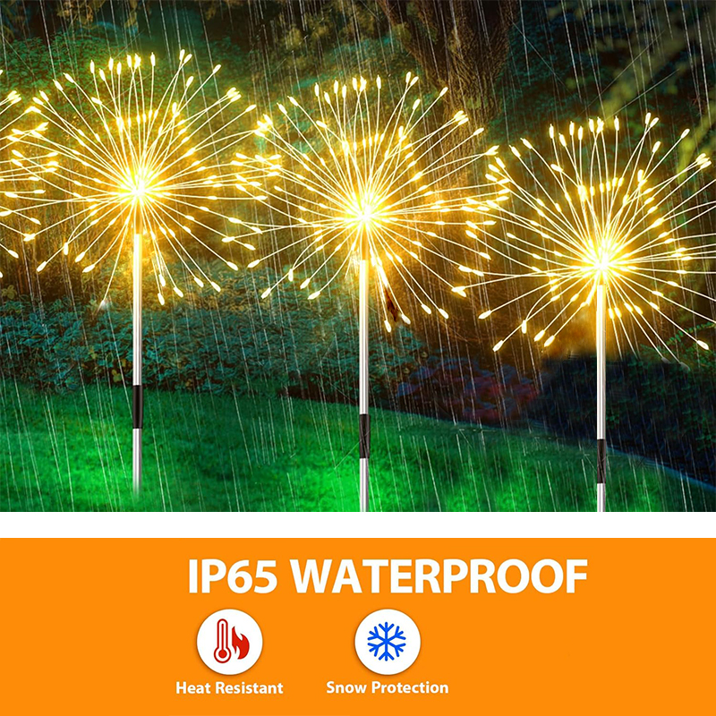 Nuevas luces solares para camino de fuegos artificiales, 420LED, decoración de jardín al aire libre, Patio, césped, paisaje, Patio, luz navideña