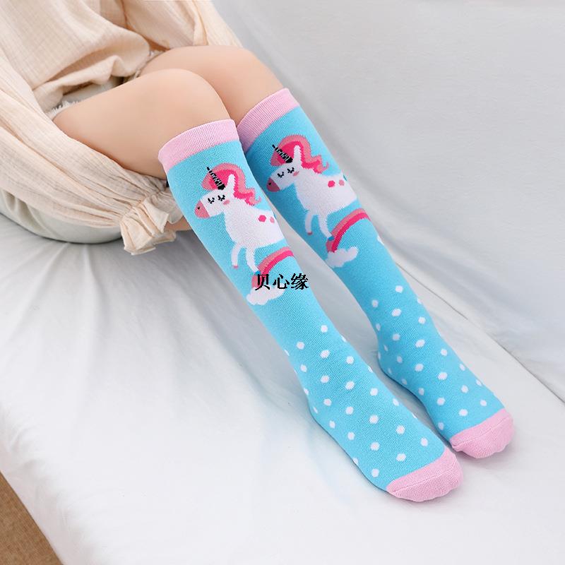 Autunno nuovo cartone animato calzini a tubo dritto per bambini calze al ginocchio cartoni animati stampa animalier ragazze calzino lungo sokken bambini neonato
