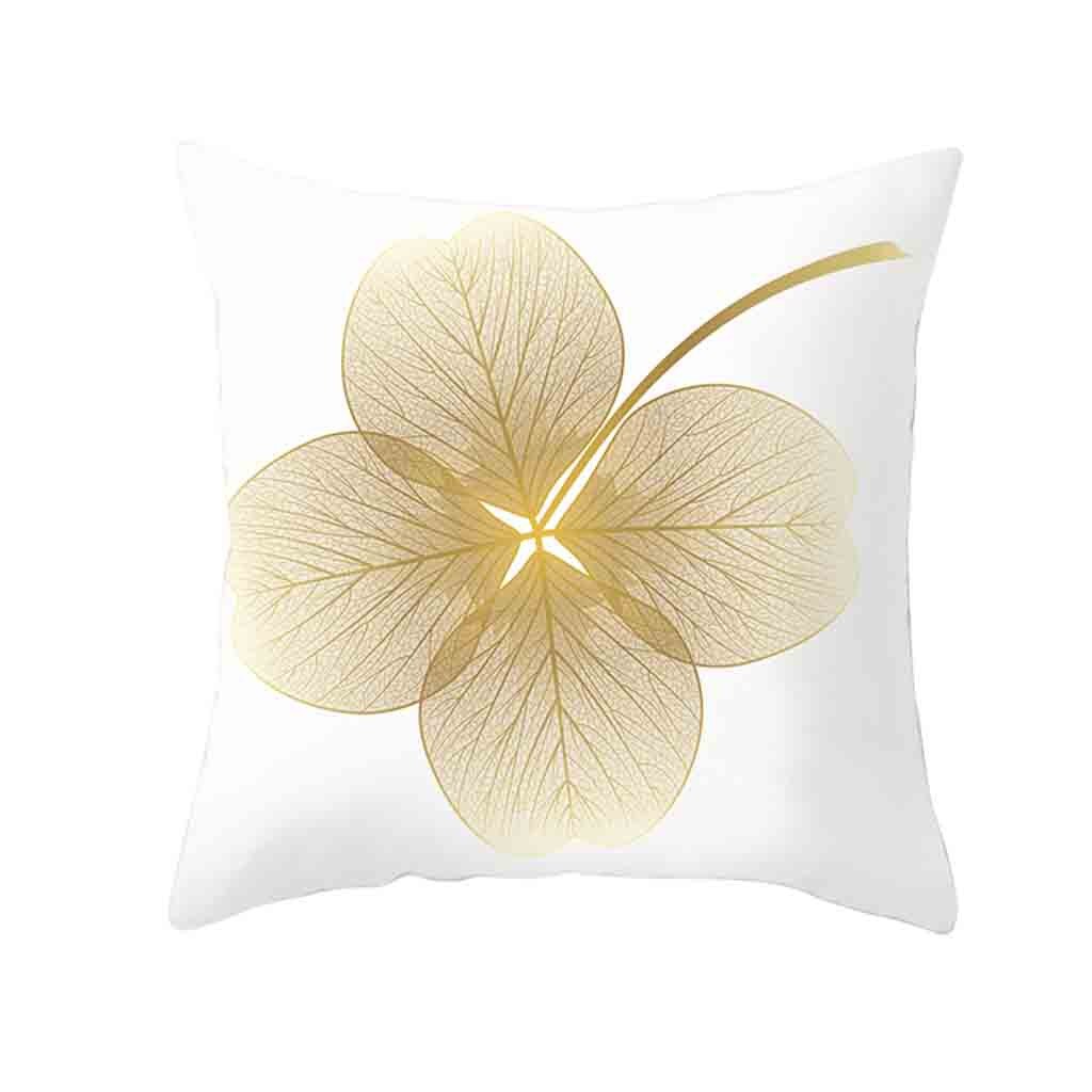 Pillow Case Gold Plant Printed Sofa Car Cushion Cover Home Decor Throw Pillowcase Bed Decoations poszewki na poduszki 45x45cm: C
